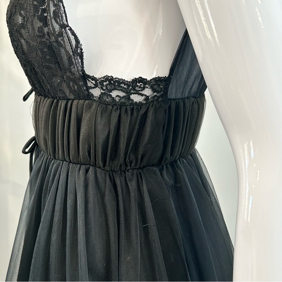 Vintage 60s Greek Goddess Style Black Négligée - Picture 7 of 10